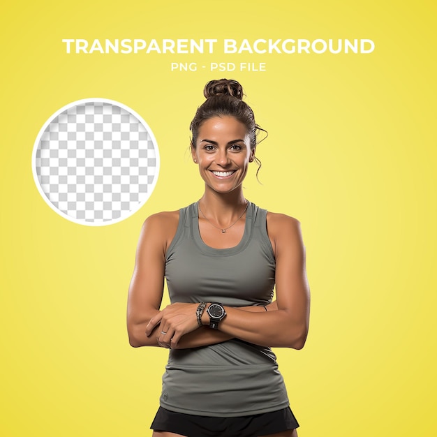 PSD Woman Personal Gym Trainer Fitness Background PNG Transparent