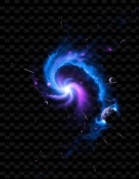 PSD pulsar wind blowing with electric blue and violet undulating with magnetic fie png neon backgroundl