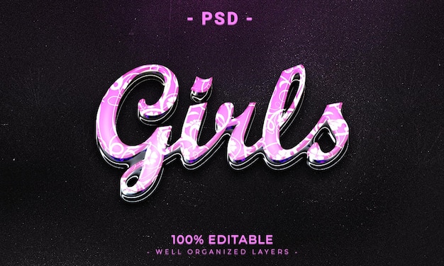 A purple background with the word girls on it