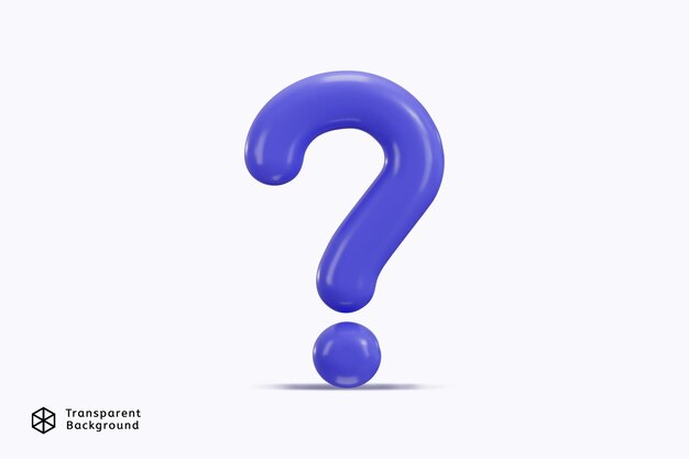 PSD purple question mark icon 3d rendering vector illustration