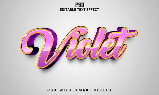 A purple text effect with psd and psd