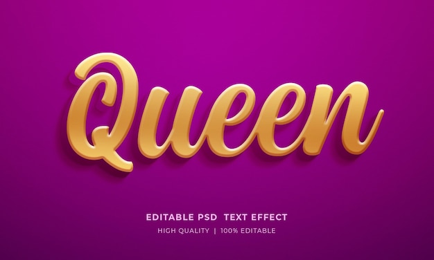 Queen Editable Text Style Effect Mockup Template