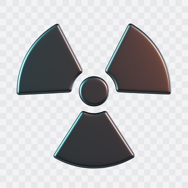 PSD radioactive sign 3d icon