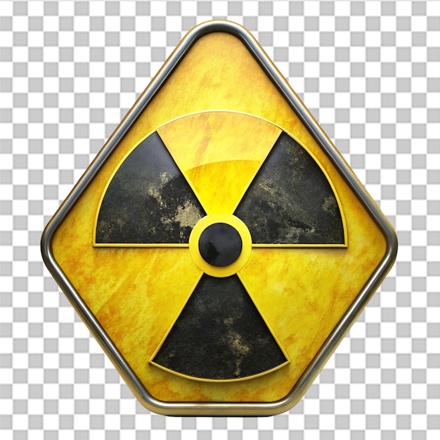 PSD radioactive sign isolated on transparent background