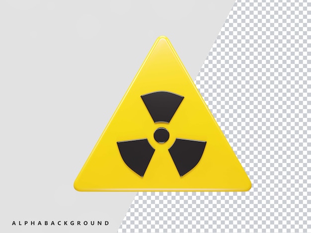 PSD radioactivity icon render 3d