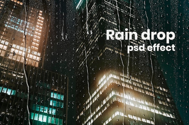 PSD rain drop psd effect, easy overlay add-on