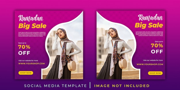 Ramadan sale social media banner template