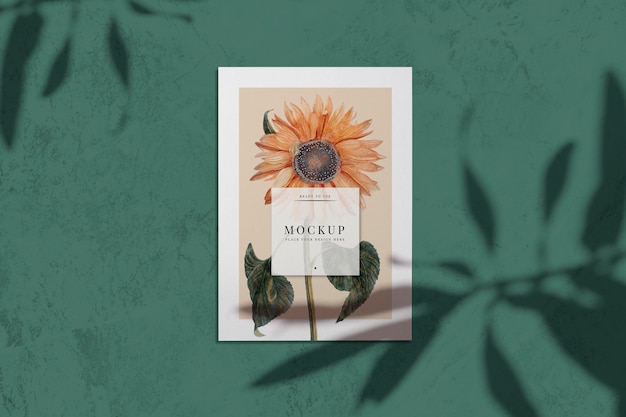 Ready to use sunflower card mockup