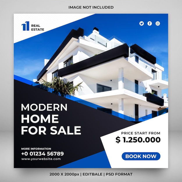 Real estate banner or social media post template