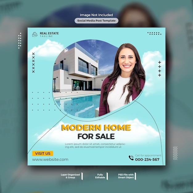 Real estate business promotion modern home for sale Instagram template