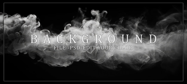 PSD real white smoke explodes out isolated black background