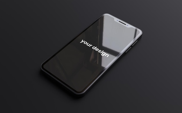 Realistic black smartphone mockup