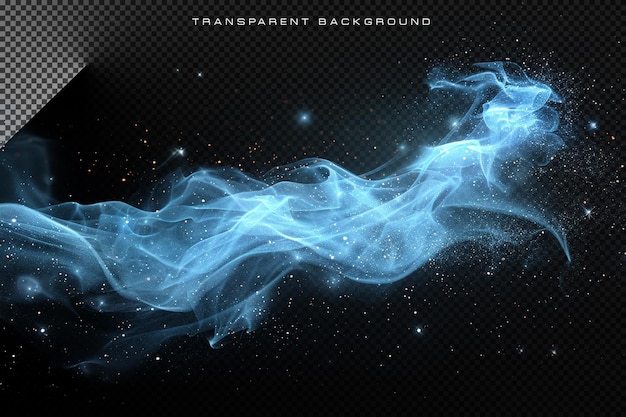 Realistic Blue smoke explosion effect on transparent background