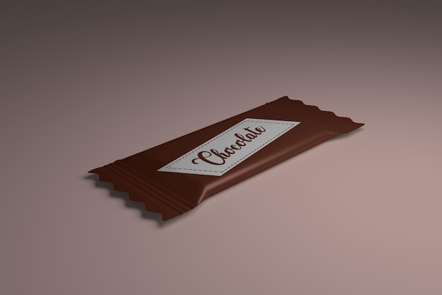 Realistic chocolate bar packaging mockup Premium Psd