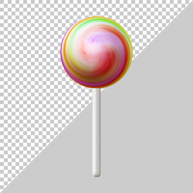 PSD realistic colorful sweet candy in 3d rendering