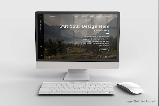 Realistic Desktop Design Mockup Design