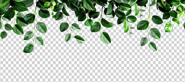 PSD realistic green leaves bush and vines with transparent background