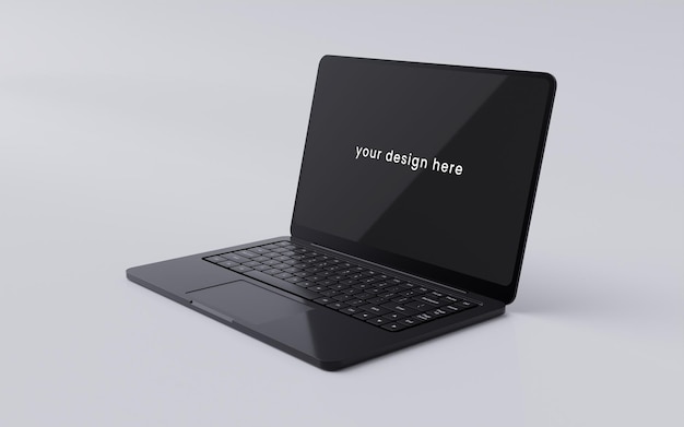 Realistic laptop screen mockup on white background