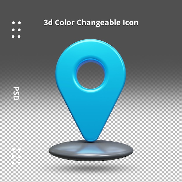 Realistic map pin location icon 3d rendering navigation sign