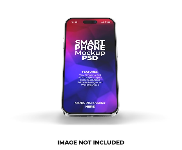 Realistic premium smartphone app presentation screen mockup template with transparent background