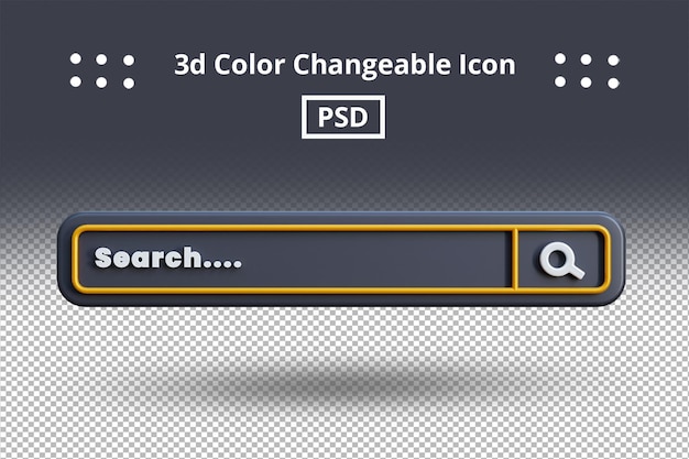 Realistic search bar design in minimalist 3d render