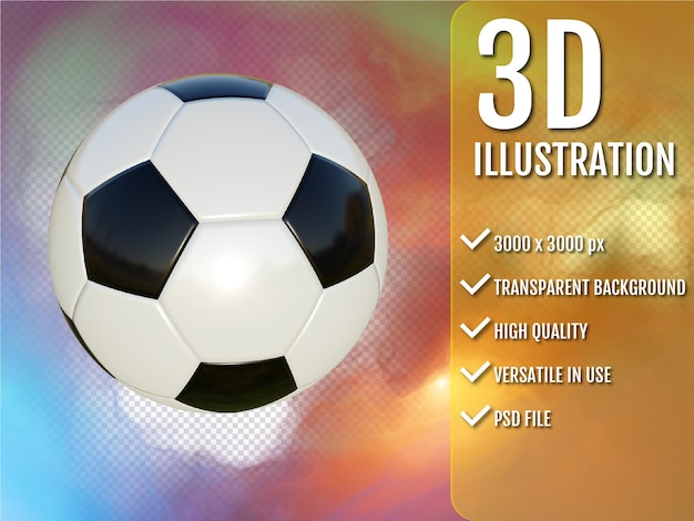 Realistic Soccer ball 3d render