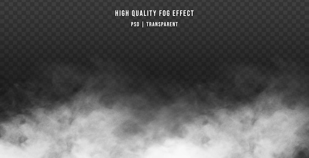 Realistic white smoke with foggy effect isolated on transparent background