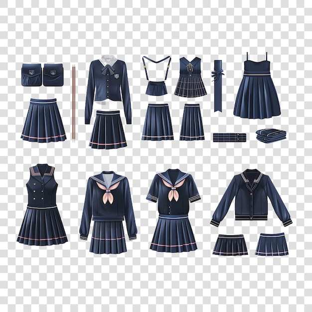 PSD realistisch middelbare school uniform terug naar school kidson transparante achtergrond