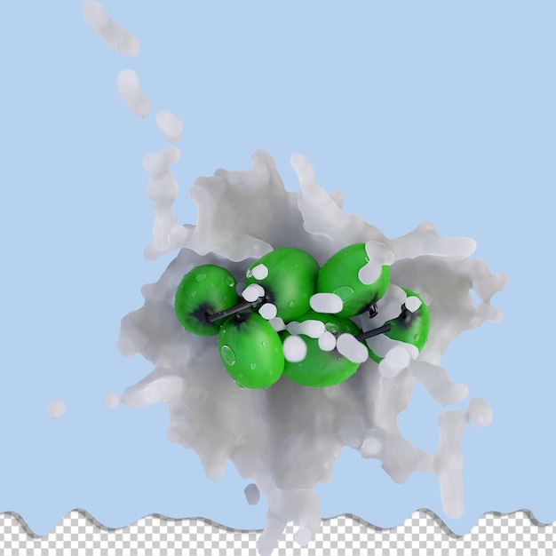 PSD realistische 3d-weergave van green grape het beste voor commerciële en ontwerpdoeleinden