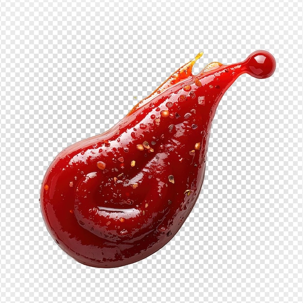 PSD red chili sauce splash isolated on transparent background generative ai