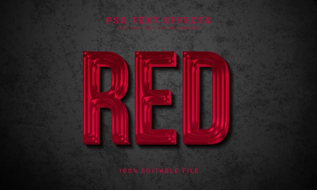 Red color 3D text effect