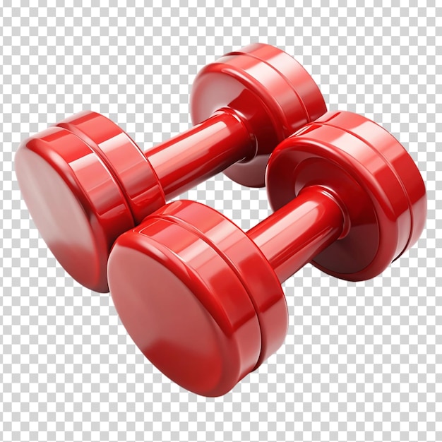 PSD red dumbbells on transparent background