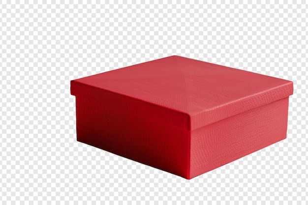 PSD red gift box isolated on transparent background