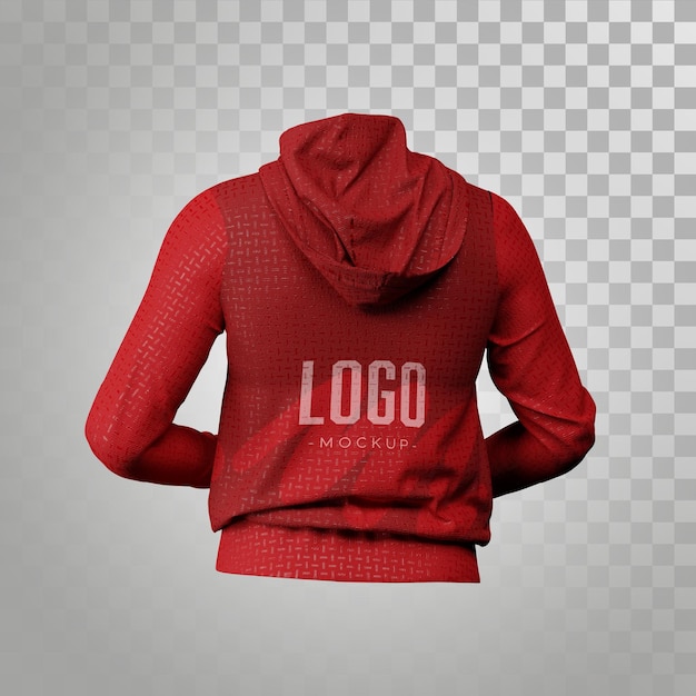 Red hoodie for mockup 3d illustration