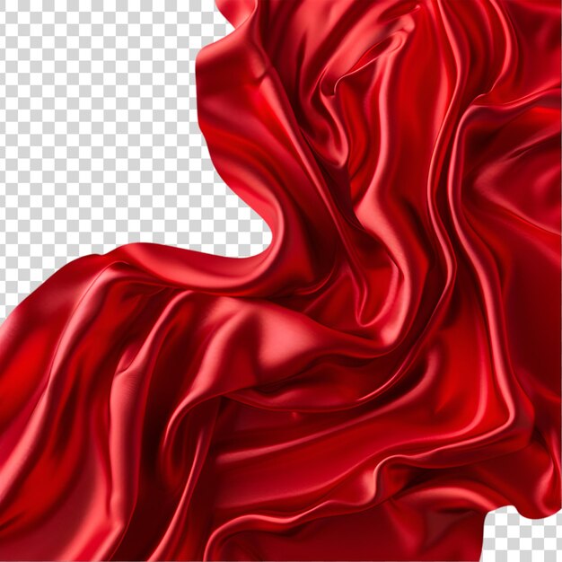 PSD red silk on a transparent background