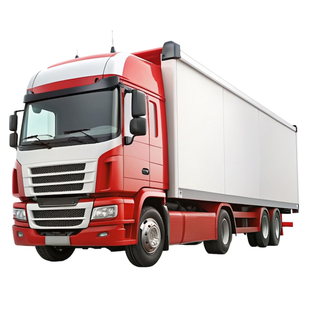 a red and white trucks bold on transparent background