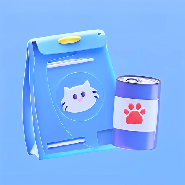 Refillable and canned cat food Free PSD