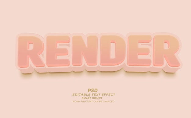 PSD render psd 3d editable text effect