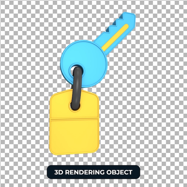 PSD rendering room key 3d object transparante achtergrond