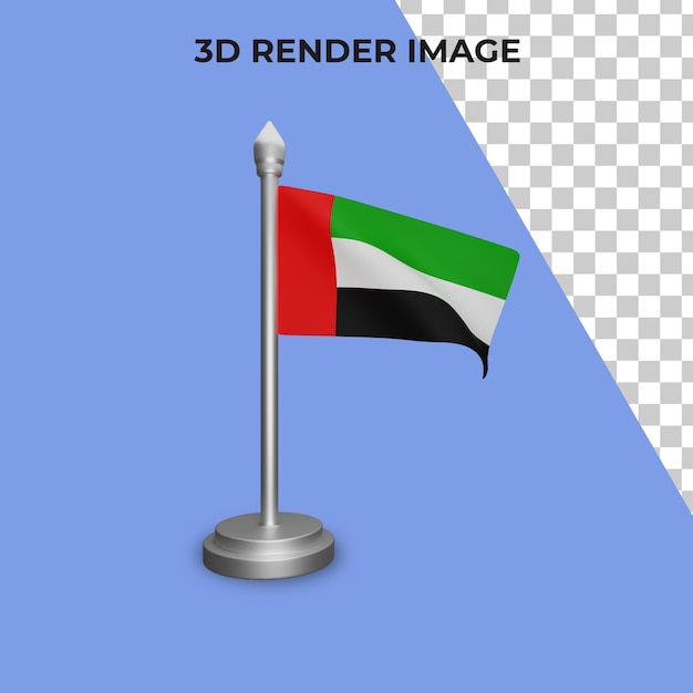 Renderowania 3D koncepcji flagi Zjednoczonych Emiratów Arabskich Święto Narodowe Zjednoczonych Emiratów Arabskich