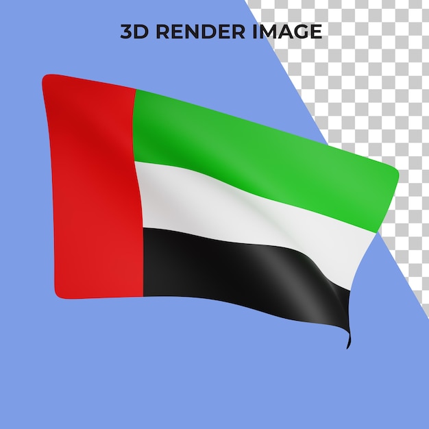 Renderowania 3D koncepcji flagi Zjednoczonych Emiratów Arabskich Święto Narodowe Zjednoczonych Emiratów Arabskich