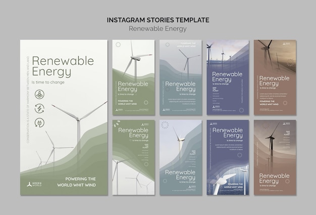 PSD renewable energy insta story design template