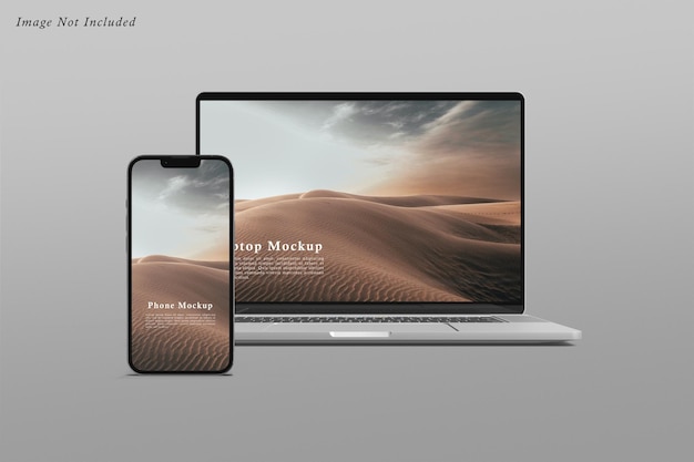 Responsive isolated multi device mockup front view