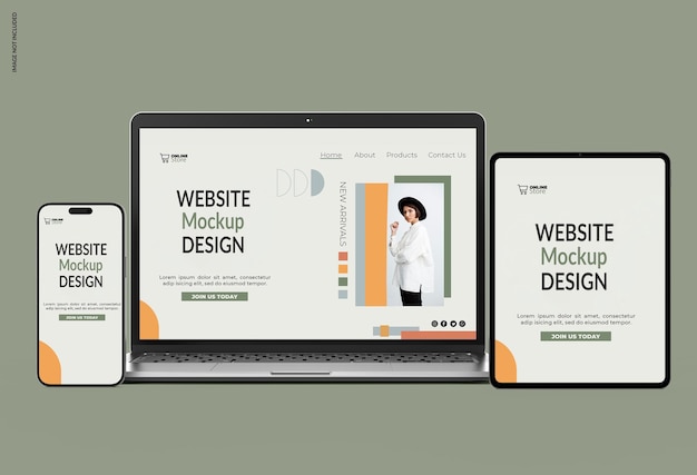 PSD responsive website mockup design