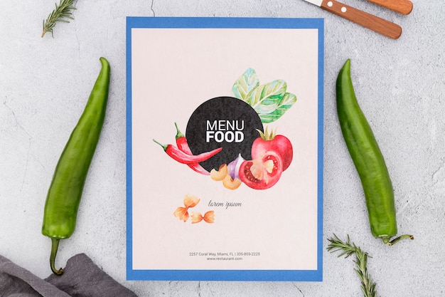 Restaurant menu concept mockup