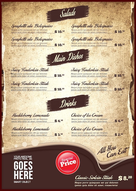 restaurant menu template