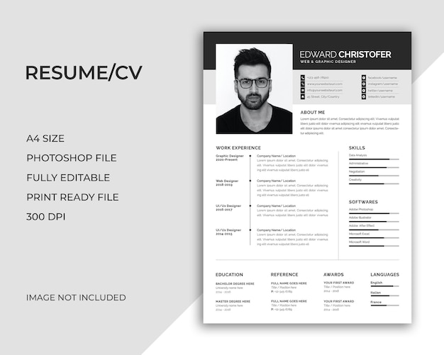 A resume template for a job interview