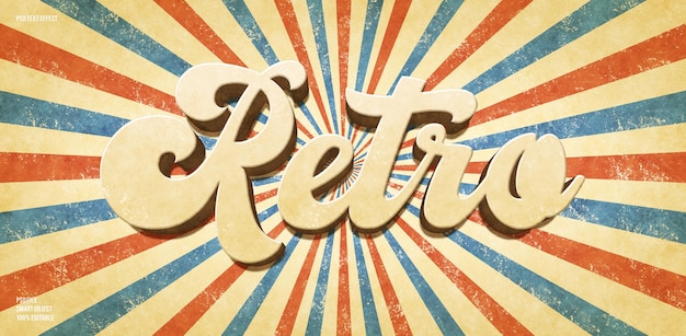 PSD retro 3d editable text effect