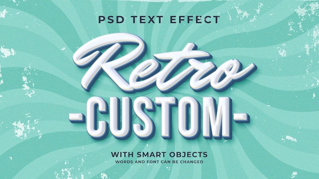 PSD retro custom psd editable text effect