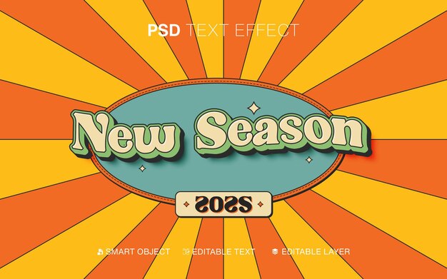 PSD retro new season text effect